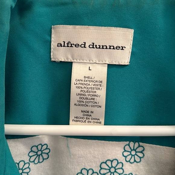 VTG Alfred Dunner light jacket teal white flowers - Picture 2 of 5